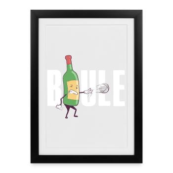 Boule and Wine Boccia Balls Petanque Outfit - Framed poster (27 × 37 cm) - black - Front