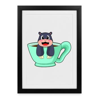 Tasse de café mole - Affiche encadrée (27 × 37 cm) - noir - Devant