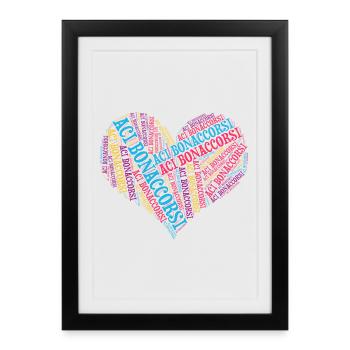 T-shirt Sicile Aci Bonaccorsi coeur monde nuage - Affiche encadrée (27 × 37 cm) - noir - Devant