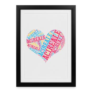T-shirt Sicilia T-shirt Acireale nuage de mots - Affiche encadrée (27 × 37 cm) - noir - Devant
