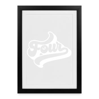 Quatre 4e anniversaire Enfants Garçons Filles 4 ans - Affiche encadrée (27 × 37 cm) - noir - Devant