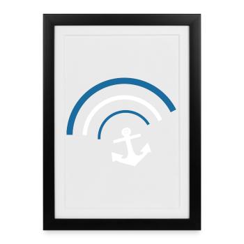 Ancre Allemagne du Nord Sailor Sailor Captain - Affiche encadrée (27 × 37 cm) - noir - Devant