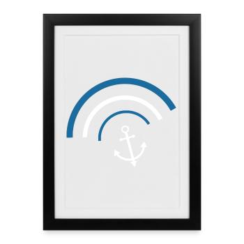 Ancre Allemagne du Nord Sailor Sailor Captain - Affiche encadrée (27 × 37 cm) - noir - Devant