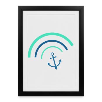 Ancre Allemagne du Nord Sailor Sailor Captain - Affiche encadrée (27 × 37 cm) - noir - Devant