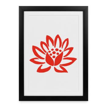 Red Lotus and Nature - Framed poster (27 × 37 cm) - black - Front