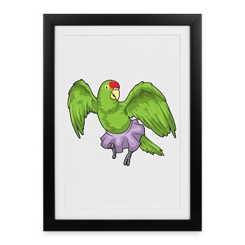 Parrot Ballerina Ballet Danse - Affiche encadrée (27 × 37 cm) - noir - Devant