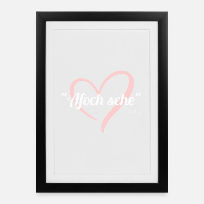 Afoch sche Herz - Gerahmtes Poster (27 × 37 cm) - Schwarz