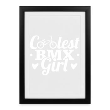 BMX Filles - Affiche encadrée (27 × 37 cm) - noir - Devant