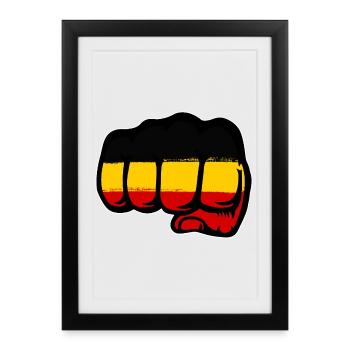 Germany Flag Hand Fist - Framed poster (27 × 37 cm) - black - Front