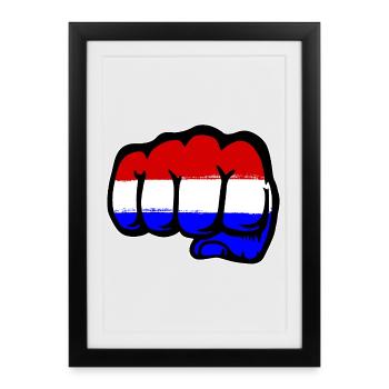 Holland Flag Hand Fist - Framed poster (27 × 37 cm) - black - Front