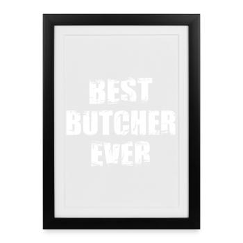 Meilleur boucher - Affiche encadrée (27 × 37 cm) - noir - Devant