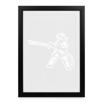 Fireman - Framed poster (27 × 37 cm) - black - Front