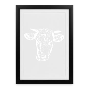 Vache - Affiche encadrée (27 × 37 cm) - noir - Devant