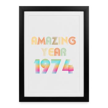 Amazing YEAR 1974 - Framed poster (27 × 37 cm) - black - Front