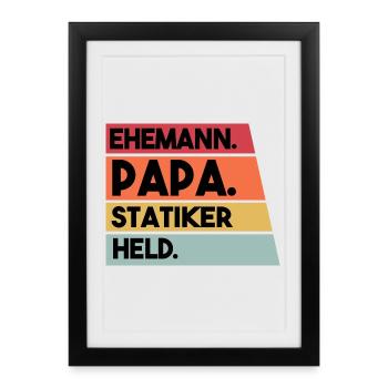 Husband Dad Structural Engineer Hero - Framed poster (27 × 37 cm) - black - Front
