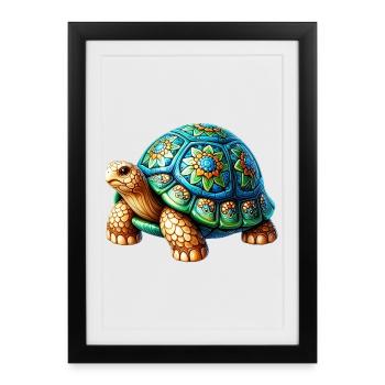 Turtle - Framed poster (27 × 37 cm) - black - Front