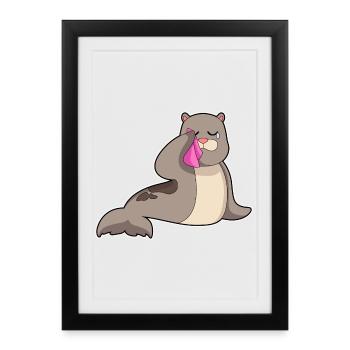 Mouchoir de sceau - Affiche encadrée (27 × 37 cm) - noir - Devant