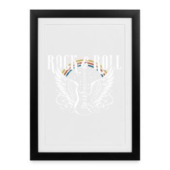 Rock & Roll Guitar - Framed poster (27 × 37 cm) - black - Front