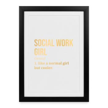 Social Work Social Work Social Work - Framed poster (27 × 37 cm) - black - Front