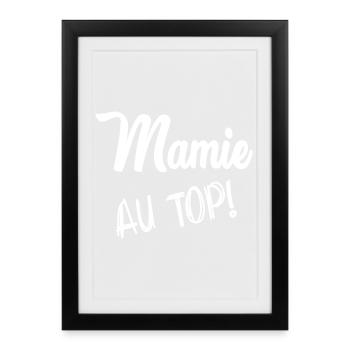 MAMIE. FÊTE DES MÈRES. BONNE FÊTE MAMIE. JE T'AIME - Affiche encadrée (27 × 37 cm) - noir - Devant