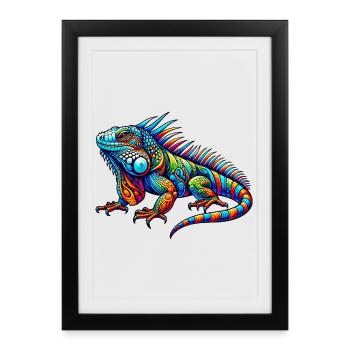 Iguane - Affiche encadrée (27 × 37 cm) - noir - Devant