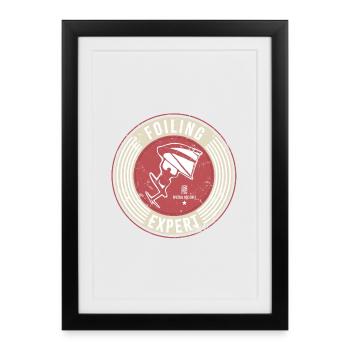 Vintage Label Wingfoils - Framed poster (27 × 37 cm) - black - Front