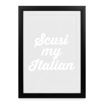 Italy Italian Language Italy Italia - Framed poster (27 × 37 cm) - black - Front