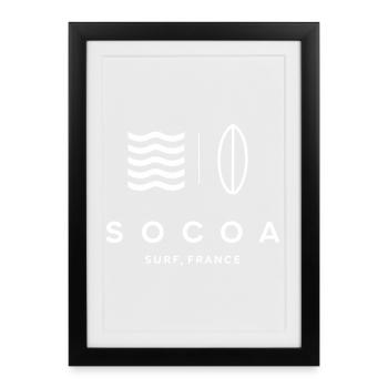 Design Surf in socoa - Gerahmtes Poster (27 × 37 cm) - Schwarz - Vorne