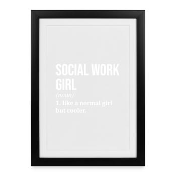 Social Work Social Work Social Work - Framed poster (27 × 37 cm) - black - Front