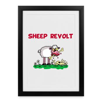 The Sheep Revolt - Framed poster (27 × 37 cm) - black - Front