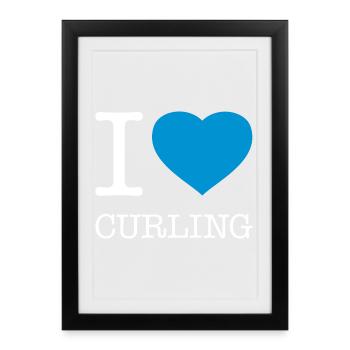 I LOVE CURLING - Framed poster (27 × 37 cm) - black - Front
