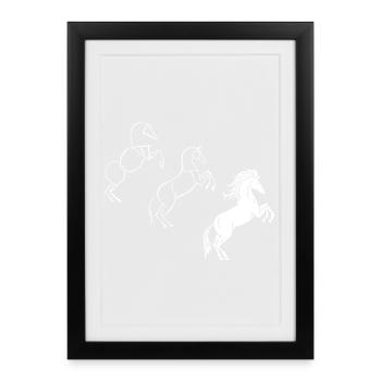 Dessine-moi un cheval blanc - Affiche encadrée (27 × 37 cm) - noir - Devant