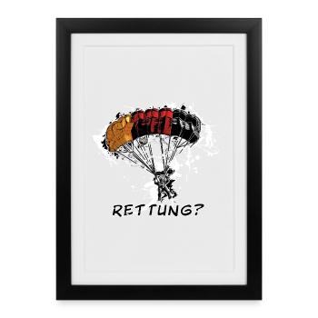 Parachutiste - Affiche encadrée (27 × 37 cm) - noir - Devant