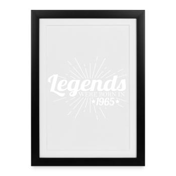 Birthday Legends Vintage 1965 Retro Design - Framed poster (27 × 37 cm) - black - Front
