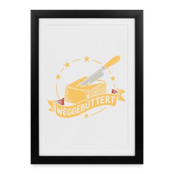 Drôle beurré - Affiche encadrée (27 × 37 cm) - noir - Devant