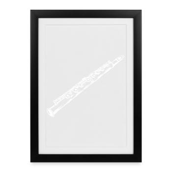 Flute Drawing - Framed poster (27 × 37 cm) - black - Front
