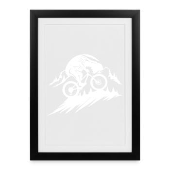 Croquis de VTT - Affiche encadrée (27 × 37 cm) - noir - Devant