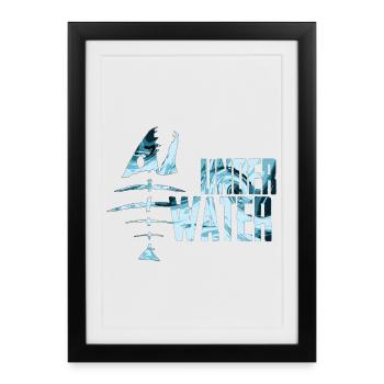 Motif de poisson de mer sous-marin - Affiche encadrée (27 × 37 cm) - noir - Devant