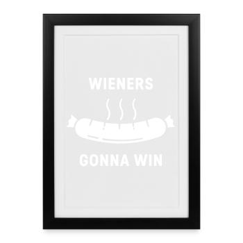 Les saucisses fumées vont gagner | Saucisse BBQ - Affiche encadrée (27 × 37 cm) - noir - Devant