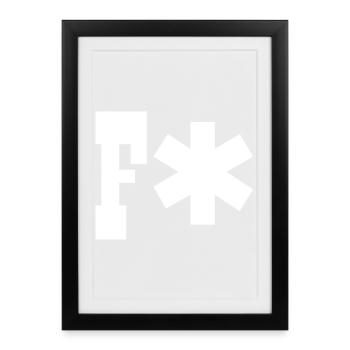F* - Affiche encadrée (27 × 37 cm) - noir - Devant