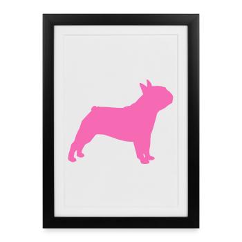 Pug Pink Dog Pug Life Animal Love Pet Pink - Framed poster (27 × 37 cm) - black - Front