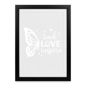Empowering Butterfly Motif with Inspirational Text - Framed poster (27 × 37 cm) - black - Front