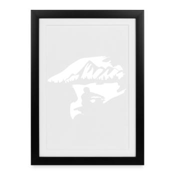 Silhouette de paysage de montagne majestueux - Affiche encadrée (27 × 37 cm) - noir - Devant