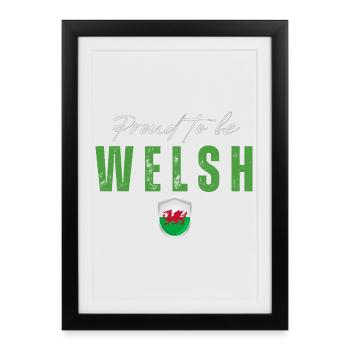 Welsh Pride, fabriqué au Pays de Galles - Affiche encadrée (27 × 37 cm) - noir - Devant