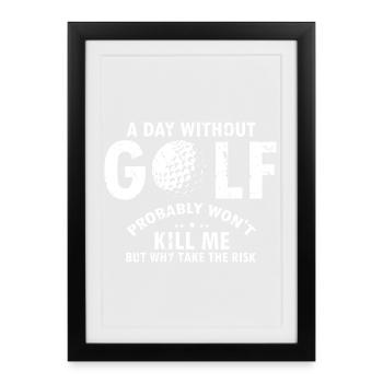 Warning Might Start Talking About Golf Anytime - Framed poster (27 × 37 cm) - black - Front