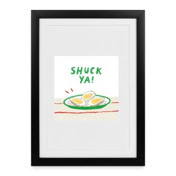 Funny oyster design - Framed poster (27 × 37 cm) - black - Front