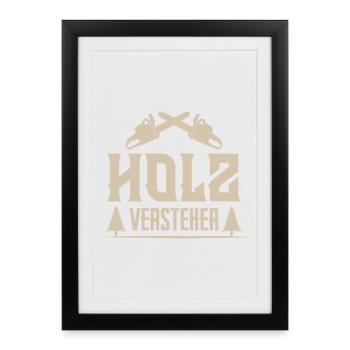 bûcheron - Affiche encadrée (27 × 37 cm) - noir - Devant