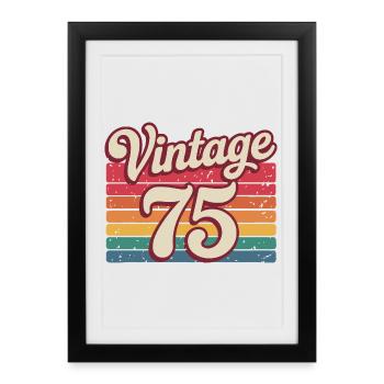 Vintage 75 Design Rétro Années 70 - Affiche encadrée (27 × 37 cm) - noir - Devant