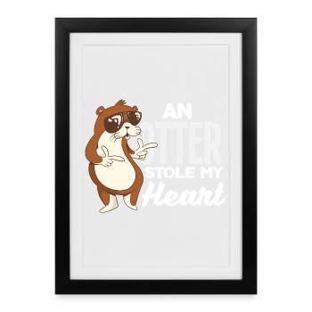 Sea Otter Stoly My Heart - Framed poster (27 × 37 cm) - black - Front