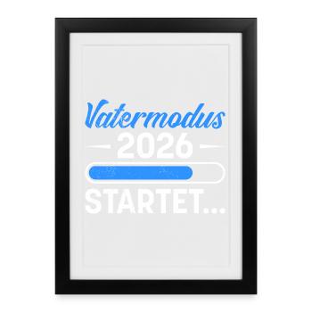 DEMARRE LE MODE PAPA FUTUR PAPA 2026 - Affiche encadrée (27 × 37 cm) - noir - Devant
